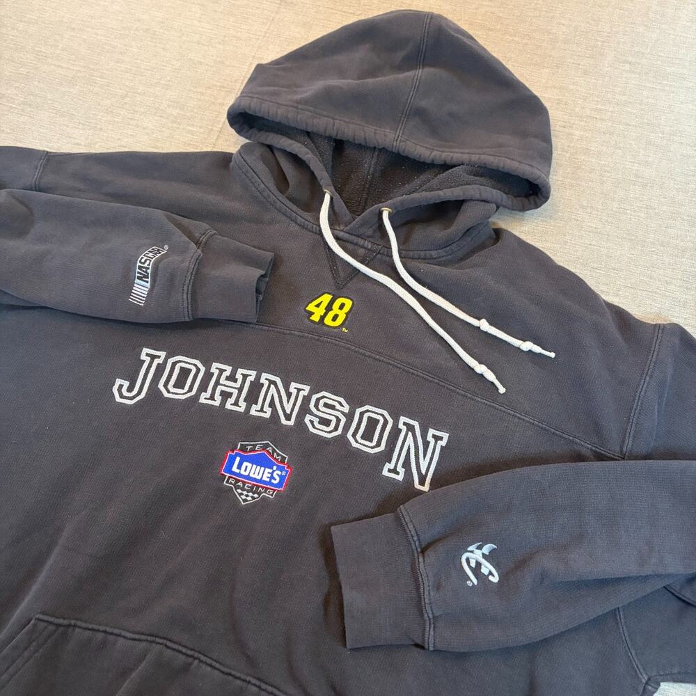 Jimmie Johnson NASCAR Chase Authentics Lowes #48 Black Hoodie SEE PHOTOS Sz L/M